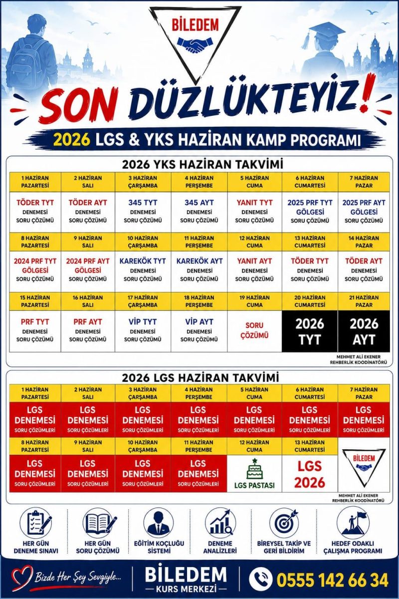 2026 LGS ve YKS haziran kamp programı takvimi