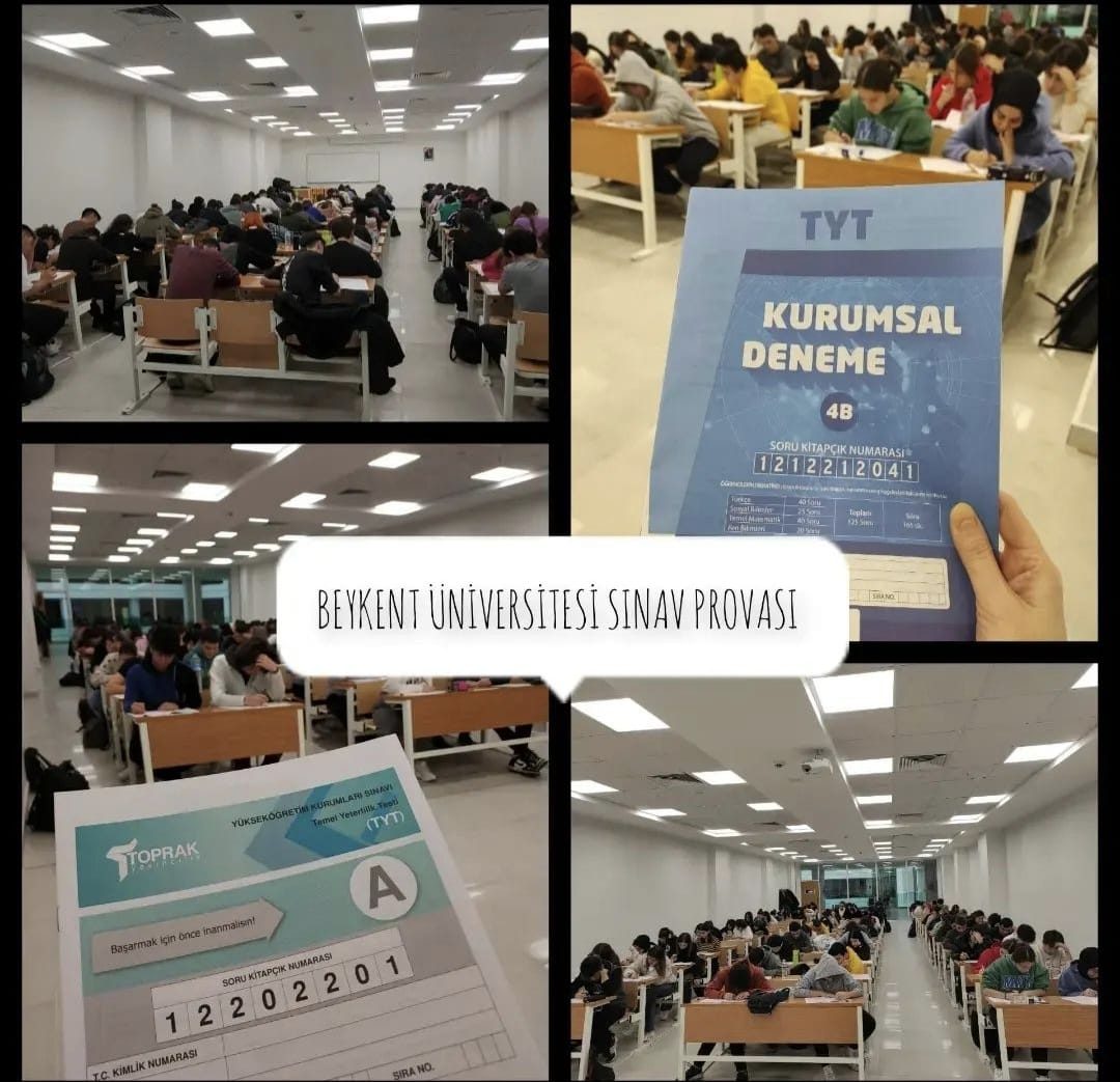 Beykent Üniversitesi amfisinde TYT kurumsal deneme sınavı provası